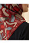 Abstract Pattern Lotus Scarf-Red - 5