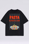 Pasta Lover Club Back Printed Unisex Oversize Cotton Tshirt - T-Shirt