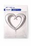 Set of 2 Silver Heart Foil Balloons (40” / 100 cm) – Large Size Party & Birthday Decoration - 2