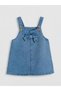 Blue Bow Detailed Baby Girl Jean Dress