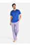 Deep Blue Checkered Short Sleeve Jersey Pyjamas Set (100% Cotton) - 3