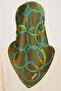 Sura Silk Scarf 9203-04 Green Mixed Pattern - 4