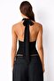 Women's Dual-Use Sandy Fabric Crop Blouse Black - 4