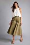 A-Line Regular Waist Pocketed Belted Terry Cotton Midi Skirt H3572Ax26Sp - 2