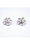 Ruby Floral Invisible-Setting Stud Earrings with Garnet & Cubic Zirconia - 3