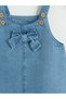 Blue Bow Detailed Baby Girl Jean Dress - 3