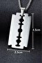 Stainless Steel Hip Hop Style Razor Blade Necklace - 4