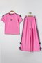 Bowknot Detailed Printed Wide Leg Girls' Two-Piece Set - 26Y 26206 - 2