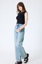Women's Blue Random & Tint Washed Straight Fit Jean Pants – High Waist 100% Cotton Denim - 3