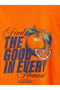 Orange Crew Neck Printed Boy's T-Shirt - 3