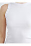 Lcw Vision White Crew Neck Women's Ribbed Tank Top - 3