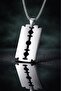 Stainless Steel Hip Hop Style Razor Blade Necklace - 2