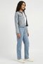 High Waist Narrow Leg Mom Fit Blue Women's Denim Trousers A7091-0001 - 2