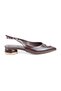 L085.K2311 Shiny Patent Leather Open Back Pointed Toe Women's Slingback with Metal Accessories and Short Heel - 2
