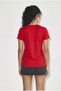 Women's Red 100% Organic Cotton Deep V-Neck Comfort Fit T-Shirt 60602066 - 5