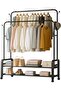 Garment Rack with Wheels, Double Rod Clothing Rack