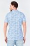 Men Regular Fit Short Sleeve Floral Print Polo Shirt, Steel Blue - 2