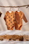 2-Piece Printed Snap Fastener Long Sleeve 100% Cotton Bodysuit + Cloth Bag - Gloves Included - 2