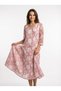 Rochie midi din bumbac si matase