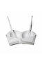 Strapless Ribbon Detailed Gathering Bra Without Underwire Laser Cut Women's Bra - 5