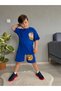 Boys' Summer Shorts Suit Blue Color 2-Piece Set Cotton - 6