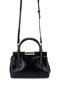 Women's Faux Leather Black Handbag - 3
