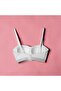 Strapless Ribbon Detailed Gathering Bra Without Underwire Laser Cut Women's Bra - 2