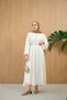 Women's Asymmetrical Ruffled Waist Tie Pleated Dress White - 7
