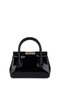 Women's Faux Leather Black Patent Leather Handbag - 5