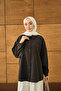 Women's Belted Waist Tie Shirt Black - 6