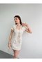 Polka Dot Neck Tie Lined Mini Dress-80 cm - 4