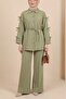Bow-detailed blouse and imported crepe pant set - çağla y. - 3
