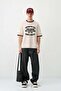 Printed Crew Neck Oversize T-Shirt Stone - 2