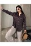 Women's Long Sleeve Satin Shirt - 6