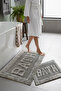 Rueso Gray 2-Piece 100% Cotton Bath Mat Set - 3