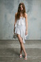 Youes Women's Regular Fit Lace Detailed Asymmetrical Cut Mini White Skirt - 2