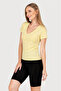 Women's Yellow V-neck T-shirt - 4