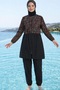 Fully Covered Swimsuit with Adjustable Waist, Hijab Set of 3 - 5