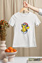 Pi̇ka Cartoon Character Printed Circular Neck Cotton Oversize Fit Unisex Short Sleeve Tshirt - 2