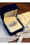 Adjustable Vintage Women's Ring 316L Steel Ring Silver Color Zircon Stone Cylinder Model - 5