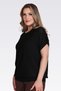 11035 Black Crew Neck Low Sleeve Relaxed Cut Knitwear - 3
