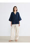 Esvab • Modern & Distinctive Double-Breasted Roba Collar Textured Women's Kimono - 4