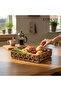 Handmade decorative bohemian wicker rectangular tray
