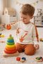 Children, Boys, Tile, 100% Organic Cotton, Dino Rockstar 2-Piece Sweatshirt & Sweatpants Set (Waterproof Zippered Organizer Bag Gift) - 2