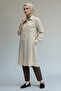 Women's Long Shirt with Metal Button Front Pocket Detail - 2