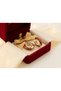 Women's Earrings Gold Detailed Red Enamel Embellished Hoop Earrings Vintage Women's Earrings - 5