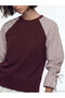 New Season Burgundy Crew Neck Striped Blouse by Güli̇s Gi̇yi̇m - 3