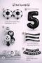 Black and White Football Themed 5Th Birthday Balloon Set - 2