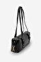 Women's Double Zippered Hand and Shoulder Bag with Internal Pocket Darvin Black - 6