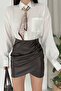 Women's Oversized Shirt with Scarf Detail – Stylish Design with Pocket Detail - 2